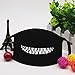 Teenitor Cotton Mask, Teeth Pattern Cute Unisex Cotton Blend Anti Dust Face Mouth Mask Black for Man Woman 4 pcs A Set
