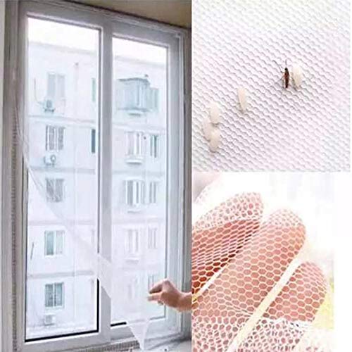 ADGO Insect screen MOSQUITO NET 150 x 130 cm + turnip. Transparent Fly Screen/Washable Mesh/Adjustable Insect Net, DIY Window Size - Mosquito & Bug Protection