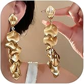 Clip On Dangle Earrings for Women Gold Flower Tassel Earrings No Piercing Earring Birthday Valentines Day Gifts