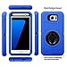 J.west Galaxy S7 Edge Case, Hybrid Dual Layer Combo Holster Case Heavy Duty Rugged Protective Case with Built-in Rotating Kickstand Swivel Belt Clip Holster for S7 Edge (Blue/Black)