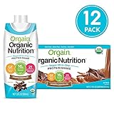 Orgain Plant-Based Organic Nutrition Shake, Smooth Chocolate, 11 Ounce, 12 Count