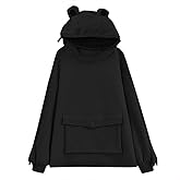 SANBAOBAO Women Frog Hoodie Zipper Mouth Hoodie Cute Sweatshirt for Teen Girls