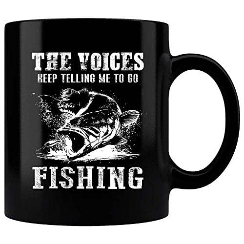 The Voice Keep Telling Me To Go Fishing Mug, Funny Fishing