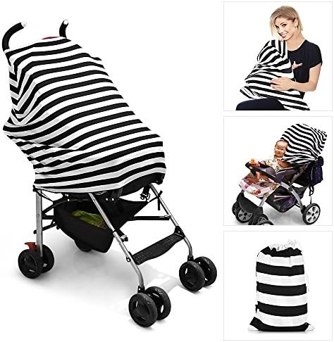 Baby Car Seat Cover ,Nursing Cover,Breastfeeding Multi Use Scarf High Chair shopping cart covers Infant Car Seat Canopy Stroller for Moms Best Gift for Boys &amp; Girls by Kidome
