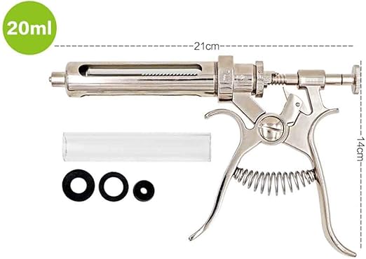 Amazon Com Vaccine Injector Poultry Vaccine Injector Gun Semi Automatic Syringe Gun For Poultry Pigs Cattle Sheep 20 30 50 Ml 30ml Home Kitchen