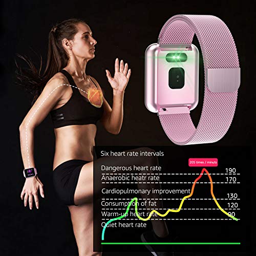 EarnCore Pulsera Inteligente a Prueba de Agua con Bluetooth - Rastreador de Ejercicios para Hombres y Mujeres para Android iOS...