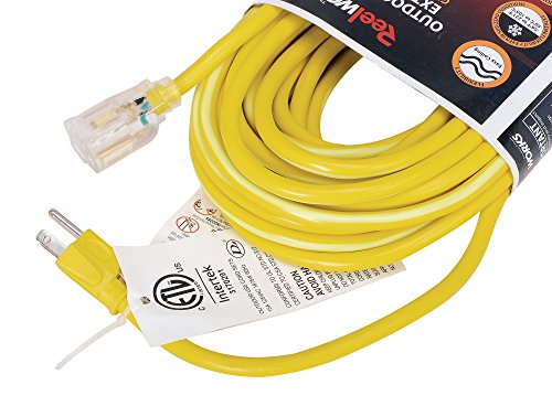 REELWORKS Heavy Duty Extension Cord Single Outlet, 50' (14 AWG)