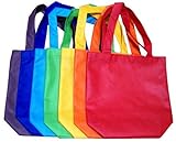 ColorYourLife 7-Pack Non-woven Reusable Kids Carrying Shopping Grocery Tote Bag for Party Favor in Retail Packaging -10