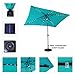 C-Hopetree 6.5 x 10 ft Rectangular Outdoor Patio Market Table Umbrella with Solar LED Lights, Aqua Blue