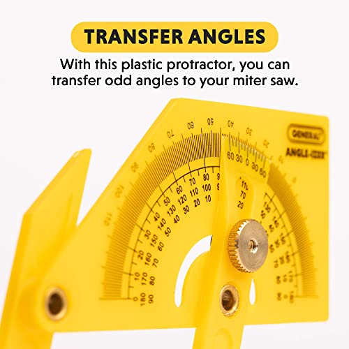 General Tools 29 Plastic Protractor and Angle Finder, Outside, Inside