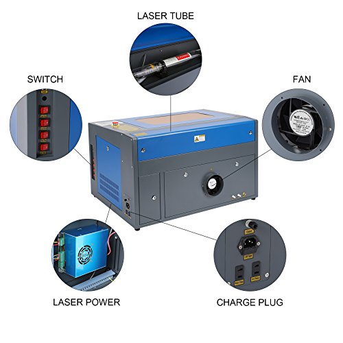 Orion Motor Tech 50W CNC CO2 Laser Engraving Cutting Machine, 110V Laser Engraver Cutter Printer for Wood, Glass, Acrylic DIY with Auxiliary Rotary Device(12 x 20 Inches Engraving Area)