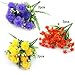LUCKY SNAIL 6 Pcs Artificial Flowers, Fake Orange Daffodils Flowers, Fake Yellow Hydrangea Flowers, Faux Purple Gypsophila Flowers for Indoor Outside Hanging Planter Home Kitchen Office Wedding Décor