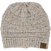 Funky Junque H-6033-67 Confetti Knit Beanie - Oatmeal (Dark)