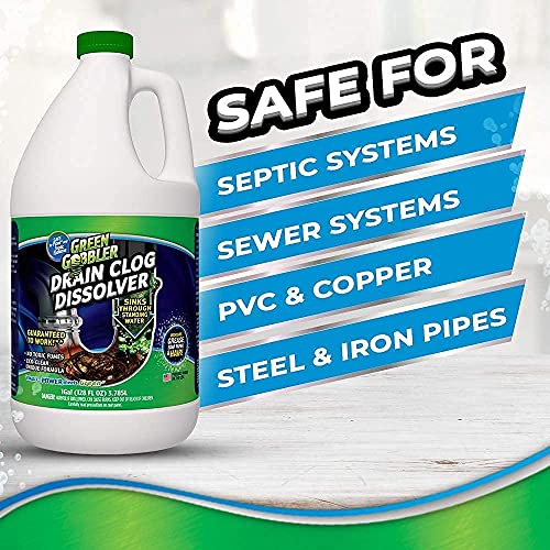 Green Gobbler Liquid Clog Remover Toilet Clog Remover Dissolve Hair Grease From Clogged Toilets Sinks And Drains Drain Opener Works Within Minutes 1 Gallon Pricepulse