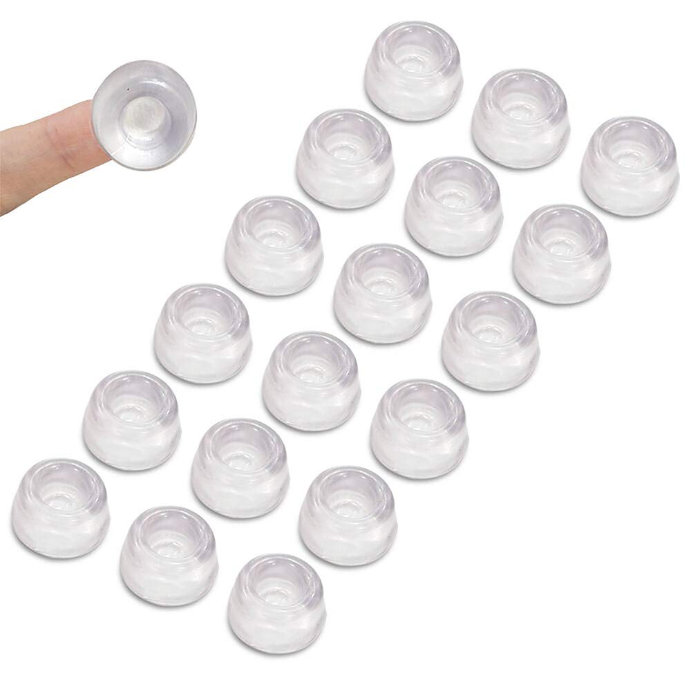 Uni-Fine 22mm Clear Rubber Feet, Self Adhesive Transparent Silicone Pad, Soft No Trace Door Stopper, Large Round Anti-Collision Anti-Scratch Pads for Knobs, Cupboards - 18Pcs