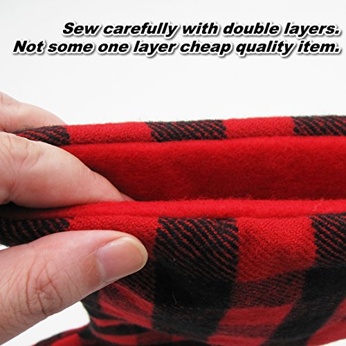 EDLDECCO Red and Black Buffalo Check Stocking Double Layers a Fine Decorative Handiwork for Holiday Party 20.5 inch Pack of 2 with a Gnome Ornament - Thumbnail 3