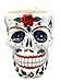 Atlantic Collectibles White Tribal Day of The Dead Red Rose Sugar Skull Drink Coffee Mug Cup Ceramic 6.25