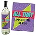 90's Throwback - 1990s Wine Party Decorations for Women and Men - Bottle Label Stickers - Set of 4