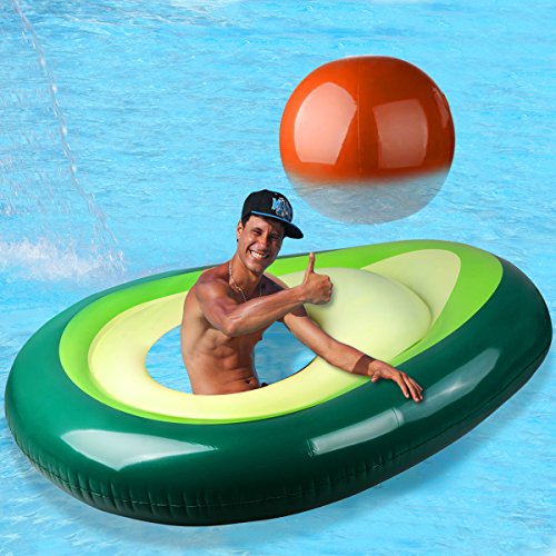 Aitey Pool Float, Avocado Huge Inflatable Swimming Pool Lounger Large Outdoor Portable Pool Float Hammock, Beach Toy for Adults & Children