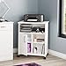 South Shore 7250691 1-Door Printer Stand with Storage on Wheels, Pure White