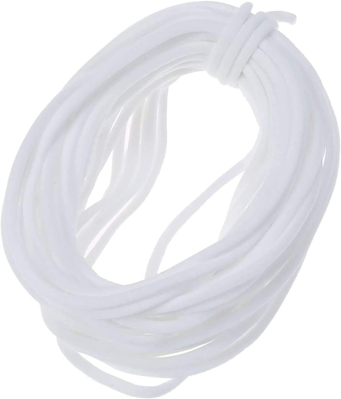 Special Elastic Cord for face mask 1/8-Inch (3mm) White (Cut of 10 Yards) (White)