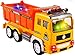 WolVol Electric Dump Truck Toy for Kids with Stunning 4D Flashing Lights and Sounds Music, Bump and Go Action Changes Directions on Contact