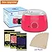 Hair Removal Electric Hot Wax Warmer Waxing Kit Wax Melts Machine With 3 Packs of Different Flavors 3.5 oz Hard Wax Beans (Pink)