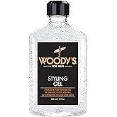 Woody's Styling Gel for Men – Alcohol-Free Men's Hair Gel with Light to Medium Hold, No Crunch, Touchable Finish, 12 fl oz