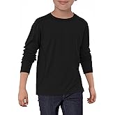 Haloumoning Boys Long Sleeve Shirts Kids Crewneck Oversized Casual Tees Fall Fashion Shirt Tops 5-14 Years