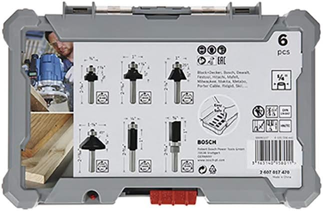 Bosch Professional 6 pcs. Trim & Edging Router Bit Set (for Wood diameter 1/4 inch Shank, Accessory Router) - Image 3