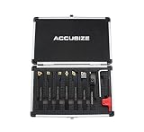 Accusize Industrial Tools 3/8'' Shank 7 Pc Indexable Carbide Turning Tool Set in Fitted Box, 2387-2003
