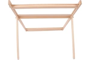 Luqeeg DIY Wooden Weaving Loom Frame Kit, Adjustable Blanket Scarf Loom Machine with EasyGrip Buttons, Ideal Weaving Machine 