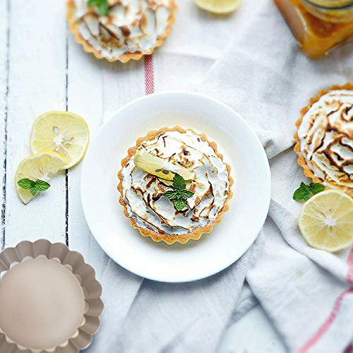 AQIMY 4 Inch Quiche Pans Non Stick Removable Bottom Mini Tart Pans (Set of 6) - Thumbnail 6