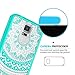 Galaxy S5 Phone Case Clear,Anoke Scratch Resistant Mandala Flower Back Cute Acrylic TPU Bumper Slim Fit Thin Protective Cover Cases with HD Screen Protector for Girls Women Galaxy S5 CH Mint