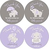 1.9 Inch Thank You Stickers Girl Baby Shower Favor