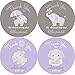 2 Inch Thank You Stickers Gray Elephant Set of 60 (Purple)