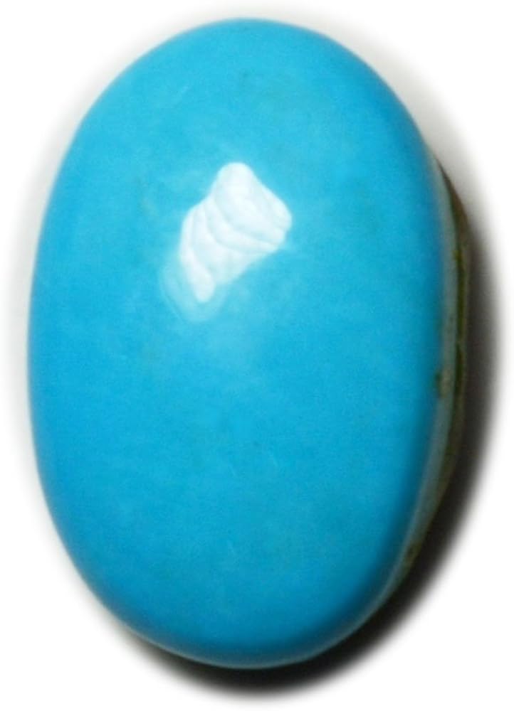 Gemsonclick Genuine Natural Turquoise Loose Gemstone 6 Carat Oval Shape Blue Stone for Jewelry