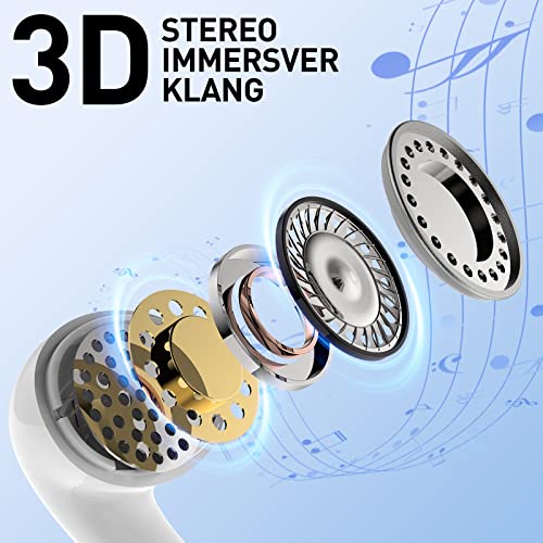 Wireless Earbuds, Bluetooth 5.3 Headphones 40Hrs Playback Clear Call, Bluetooth Earbuds IP7 Waterproof Earphones with LED Power Display, Ultra Light Wireless Earphones Built-in Mic Stereo for Workout