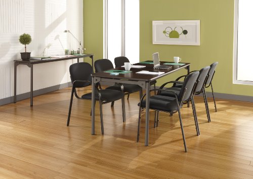 Iceberg Maxx Legroom Laminate Folding Table, 30" W x 72" L x 29.5" H, with Open Corner Design, Gray
