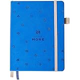 Bullet Journal Dot Grid Notebook - Dotted Notebook /Journal Hardcover with Thick Paper - Leather Pocket Bullet Planner (75,5) / Diary with Numbered Pages &amp; Pen Loop for Women and Girls + Stickers