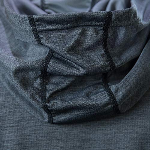 ANJUNIE Men's Athletic T-Shirt Elastic Long Sleeved Hoodie Reflective Fast Dry Tops(1-Gray,L)