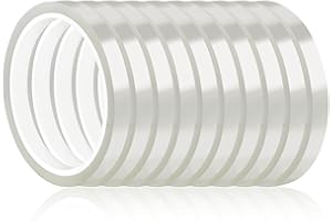 MCKANTI 10 Rolls Heat Transfer Tape , High Temp Tape for Sublimation Transfer Tape for T-shirts, Coffee Cups, Heat Resistant Tape for Heat Press Tape Powder Coating, No Residue Transparent, 0.39-inch x 108 ft