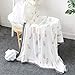 LifeTree Baby Muslin Blanket, Feather Print 2 Layer Toddler Blanket for Baby Girls or Baby Boys, Lightweight Blankets