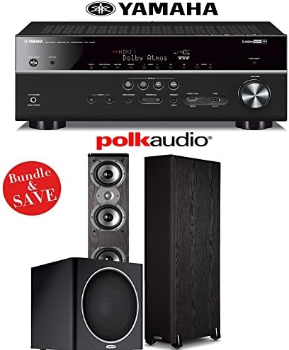 Yamaha RX-V681BL 7.2-Channel 4K Network A/V Receiver + Polk Audio TSi 400 + Polk Audio PSW110 - 2.1 Home Theater Package