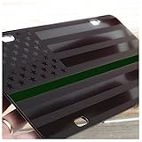 JASS GRAPHIX Military Thin Green Line American Flag License Plate Matte Black on 1/8