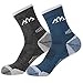 innotree 3 Pack Men's Merino Wool Hiking Socks, Full Cushioned Hiking Walking Socks Moisture Wicking Quarter Crew Socks