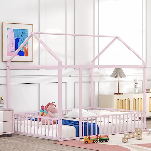 HAUSHECK Full Size Floor Bed for Toddler, Montessori Floor Bed