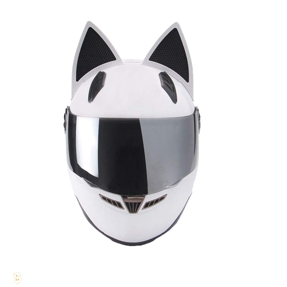 Casque De Motocross Pour Femmes Oreille De Chat Suanproof Anti Brouillard Sur La Route De Course Sur Route Casquettes De Securite Anti Crash Casque De Moto De Plein Air Plein Visage 23 Couleurs Casques