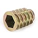 Furniture Insert Nut Connector Hex Socket Drive Head Nutsert Metric Threaded for Wood Furniture Screw Bolt Standard Fastener Hardware Assortment Kit Tool Set M4 M5 M6 M8 M10 Zinc Plated Alloy 50Pcs