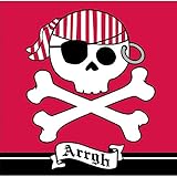 Pirate Party Red Arrgh Skull And Cross Bones Party Napkins Bundle (32)
